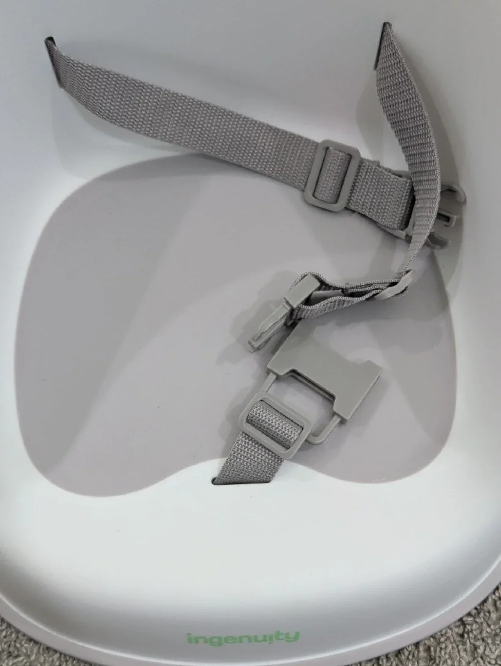 Ingenuity Kids Booster Seat Insert in Light Gray with Safety Strap